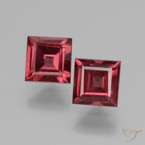 1.6ct Square Cut Rhodolite Garnet Gemstones | 5 x 5 mm | GemSelect