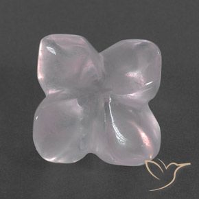 Rosado muy claro Cuarzo Rosa Gema - 9.7ct Corte Flor (ID: 332060)
