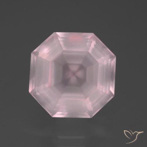 6.19ct Asscher Cut Rose Quartz Gemstone | 11.5 x 11.5 mm | GemSelect