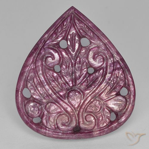 Medium Purple 红宝石 Gem - 31.3ct Carved Pear (ID: 501438)
