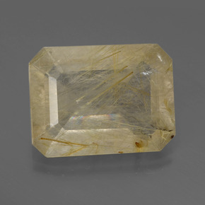 15.3 carat Octagon / Emerald Cut 19.6x15 mm Yellow Rutile Quartz Gemstone