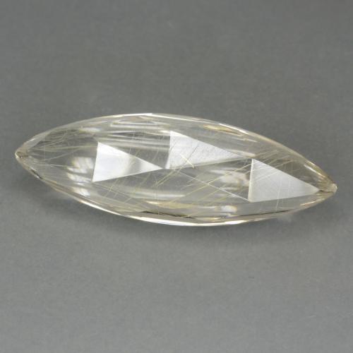 White Rutile Quartz 15.7 Carat Marquise from India Gemstone