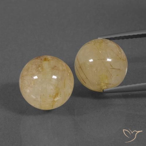 Medium Gold Rutile Quartz Gem - 7.1ct Drilled Sphere (ID: 423100)