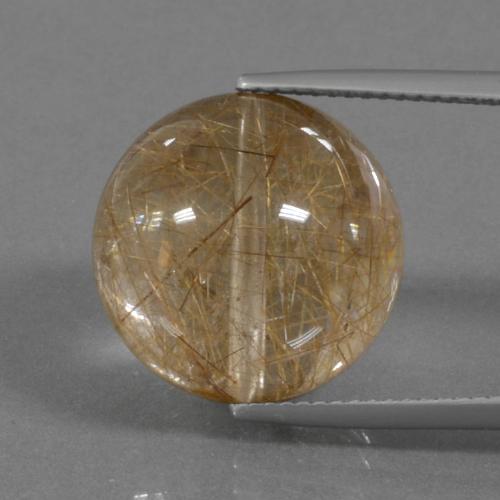 Very Light Golden-Brown Rutile Quartz Gem - 27.9ct Drilled Sphere (ID: 423446)