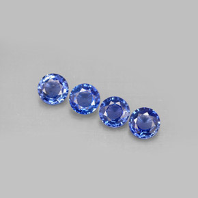 2.2 carat (4 pcs) Round 4.97 mm Blue Sapphire Gemstones