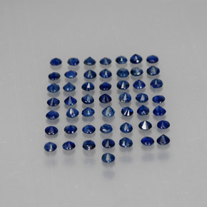 1.5 carat (50 pcs) Round 1.74 mm Blue Sapphire Gemstones