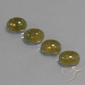 5.74ct Loose Yellow Sapphire Gemstones | Oval Cabochon | 7.1 x 5.1 mm ...