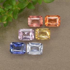 Multicolore Saphir gemme - 0.3ct Octogone/Coupe ciseaux (ID: 330396)