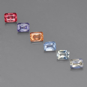 Multicolore Saphir gemme - 0.3ct Octogone/Coupe ciseaux (ID: 330802)