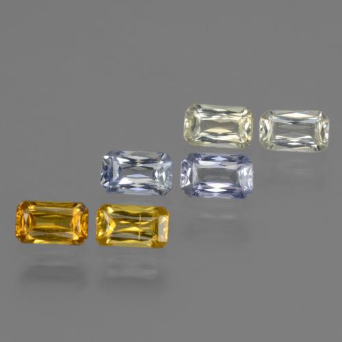 Multicolore Saphir gemme - 0.3ct Octogone/Coupe ciseaux (ID: 334935)