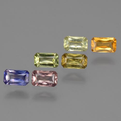 Multicolore Saphir gemme - 0.3ct Octogone/Coupe ciseaux (ID: 334944)
