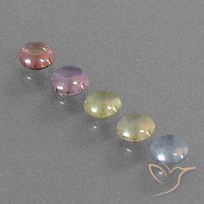 Multicolore Zaffiro Gem - 0.5ct Cabochon rotondo (ID: 344653)