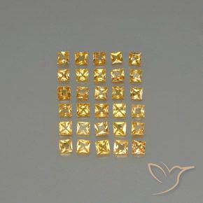 Dorado Zafiro Gema - 0.1ct Corte Princesa (ID: 345423)
