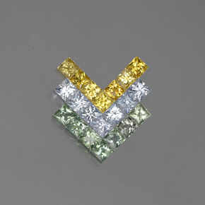 Multicolor Sapphire Gem - 0.2ct Princess-Cut (ID: 354246)
