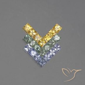 Multicolore Saphir gemme - 0.2ct Coupe-princess (ID: 354254)