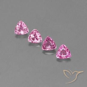 Medium Pink Zaffiro Gem - 0.3ct Sfaccettatura trilliant (ID: 358315)