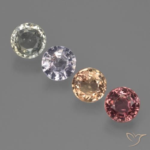 Многоцветный Сапфир Камень - 0.6ct Круглая Фасетная Огранка (ID: 423690)