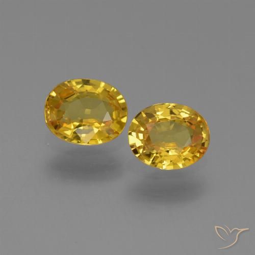 ゴールド サファイア 宝石 - 0.7ct オーバル ファセット (ID: 444178)