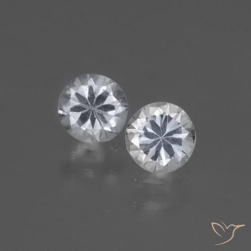 0.76ct Loose White Sapphire Gemstones | Diamond Cut | 4.4 mm | GemSelect