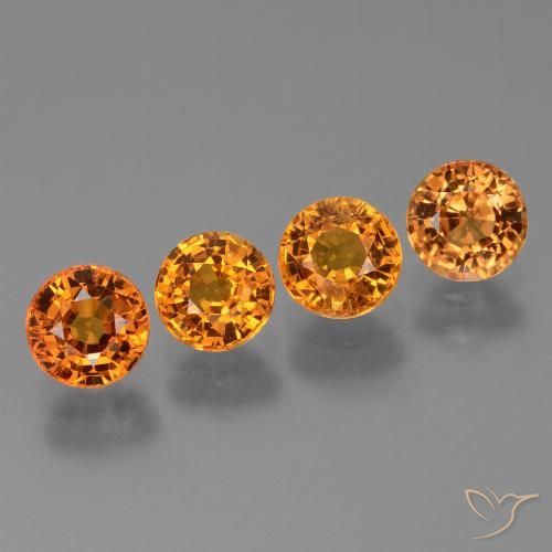 2.91ct Loose Orange Sapphire Gemstones | Round Cut | 5.1 mm | GemSelect