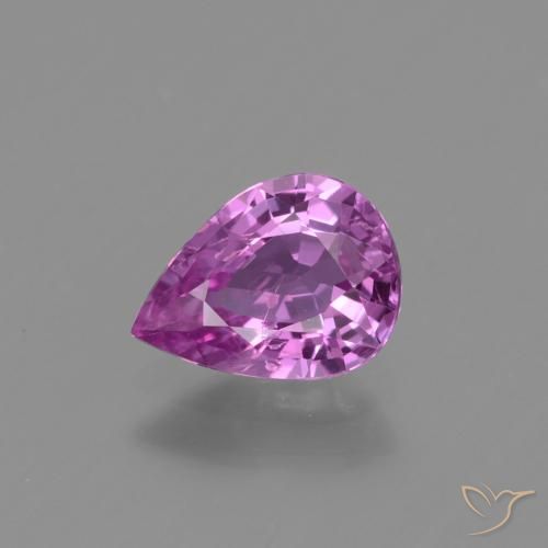Pourpre moyen-foncé Saphir gemme - 1.2ct Poire facette (ID: 447865)