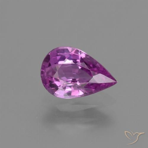 Intense Pinkish Purple Zaffiro Gem - 1.2ct Sfaccettatura a pera (ID: 448510)