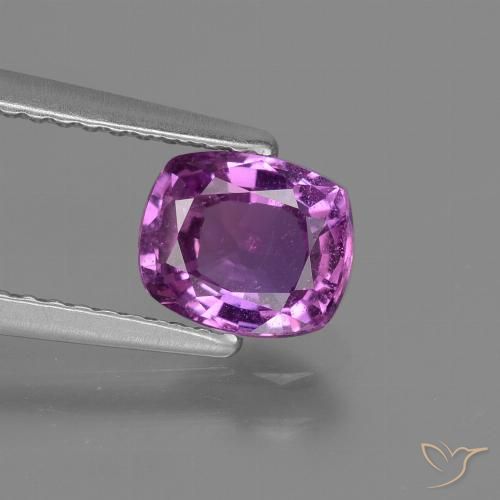 Intense Purple Zaffiro Gem - 1.3ct Taglio a cuscino (ID: 448530)