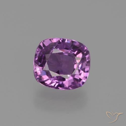 Raisin rosâtre Saphir gemme - 1.3ct Coussin-coupe (ID: 448583)