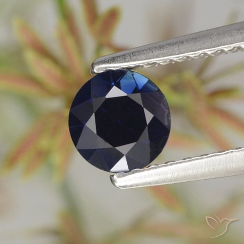 Round Cut Dark Blue 6.8mm/1.28ct Thailand Sapphire Loose Gemstone