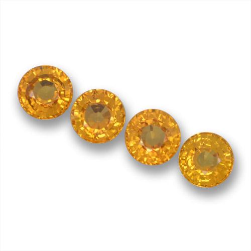 Or-orange moyen Saphir gemme - 0.5ct Facette ronde (ID: 460855)