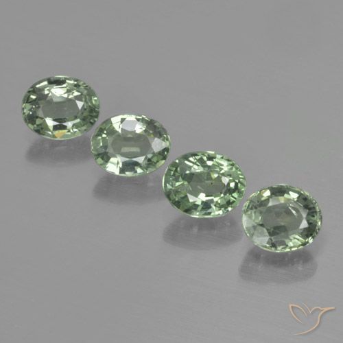 Medium-Light Green Sapphire Gem - 0.8ct Oval Facet (ID: 462543)