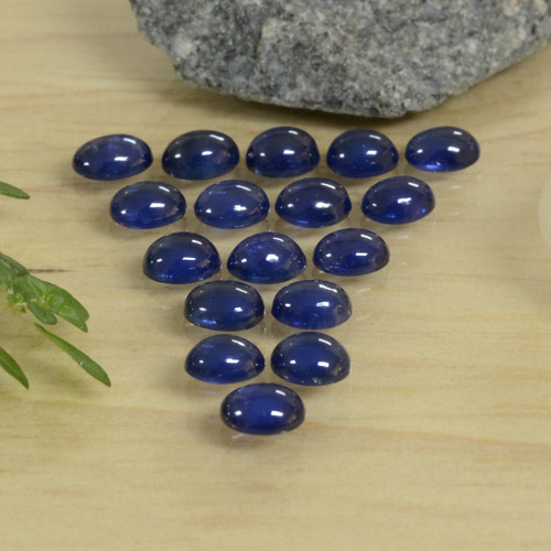 Blu scuro Zaffiro Gem - 0.3ct Ovale cabochon (ID: 471415)