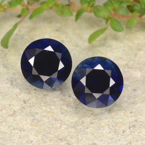 Bleu royal Saphir gemme - 0.6ct Diamant de coupe (ID: 479332)