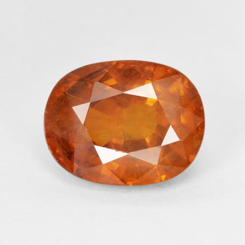 Темно-оранжевый Сапфир Камень - 7.4ct Фасетный Овал (ID: 488878)
