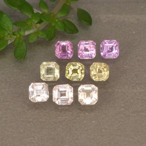Многоцветный Сапфир Камень - 0.1ct Восьмиугольная ступенчатая огранка (ID: 494799)