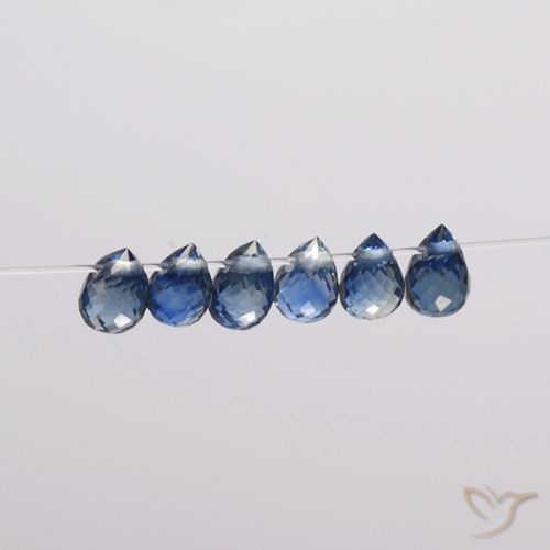 Azul marino Zafiro Gema - 0.3ct Corte Briolette con Agujero (ID: 500755)