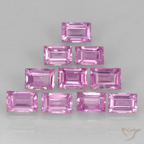 1.08ct Loose Pink Sapphire Gemstones | Baguette Cut | 2.9 x 2 mm | GemSelect