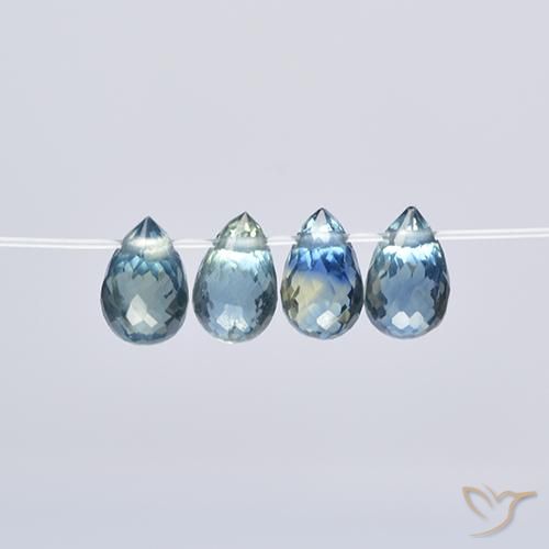 Multicolor Sapphire Gem - 0.5ct Briolette with Hole (ID: 501656)
