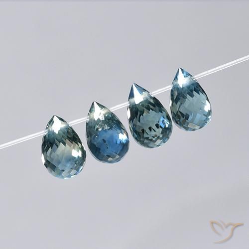 Blu Zaffiro Gem - 0.7ct Taglio briolette con foro (ID: 501660)