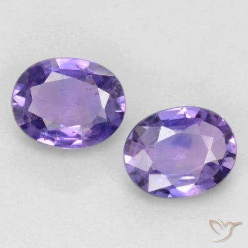 0.76ct Loose Violet Sapphire Gemstones | Oval Cut | 5.2 x 4.1 mm ...