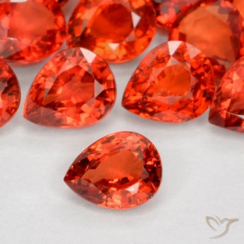 0.42 carat Orange Sapphire Gemstones | Pear Shape loose Sapphire from ...