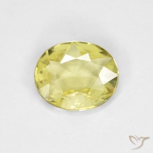 淡黄色 蓝宝石 Gem - 0.6ct 椭圆形切面 (ID: 624385)