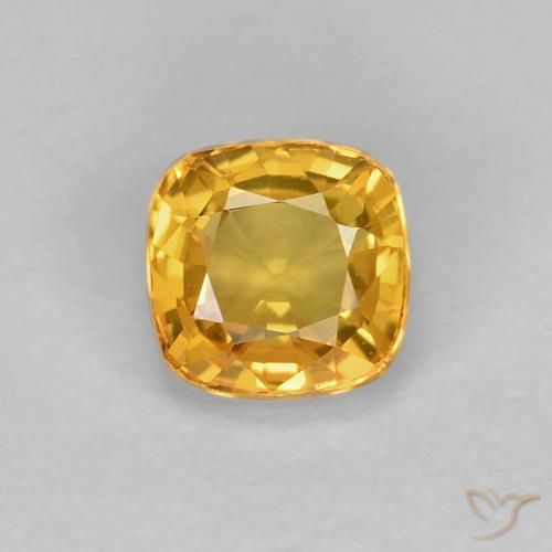 0.68 carat Yellow Sapphire Gemstone for Sale | Cushion loose Sapphire ...