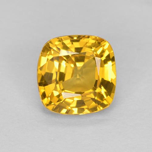 Dorato Zaffiro Gem - 0.5ct Taglio a cuscino (ID: 630442)