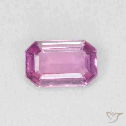 0.57 ct Loose Purple Sapphire, 6.1 x 4 mm Octagon Cut From Tanzania