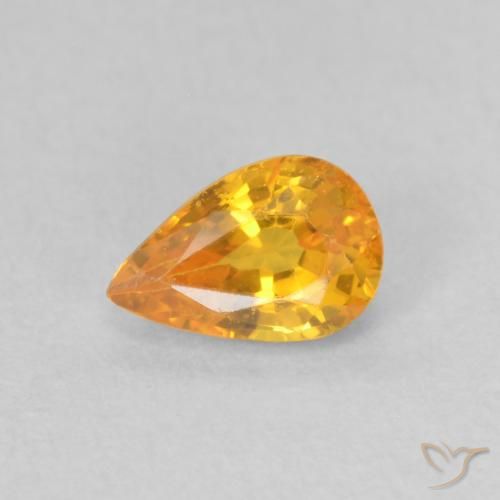 Orange Sapphire 0.6ct Pear from Tanzania Gemstone