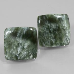 11.3 Carat (2 pcs) Green Seraphinite Gems from Russia