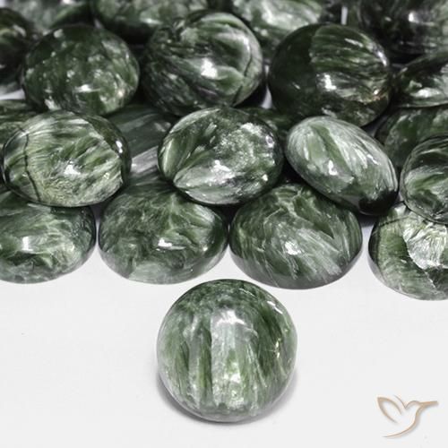 Hotsell Very Smooth Quality!! Natural Very Rare Seraphinite Cabochon/Seraphinite Loose Stone Handmade Gemstone for Jewelry 157Cts 47x42x6MM #MU-3766