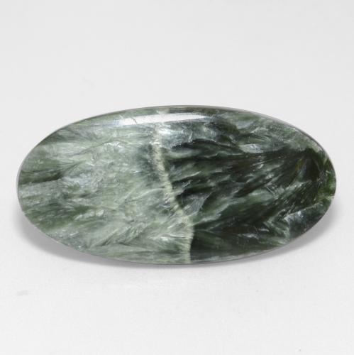Green Seraphinite 9.7ct Oval from Russia Gemstone