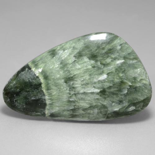 28.6 Carat Medium Green Seraphinite Gem from Russia